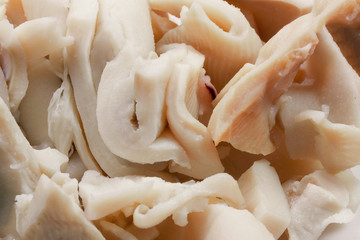 canned sliced squid as a background close-up © kolesnikovserg