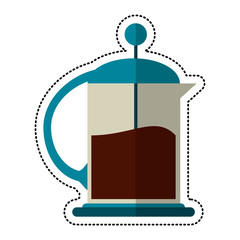 cartoon french press coffee maker vector illustration eps 10