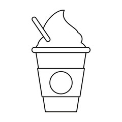 cold coffee cup portable outline vector illustration eps 10