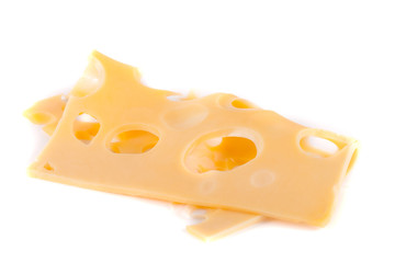 cheese slice isolated on white background cutout