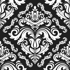 Classic seamless vector pattern. Traditional orient black and white ornament. Classic vintage background