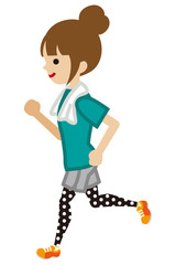Running Young Woman