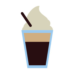 glass cup cold coffee fresh vector illustration eps 10