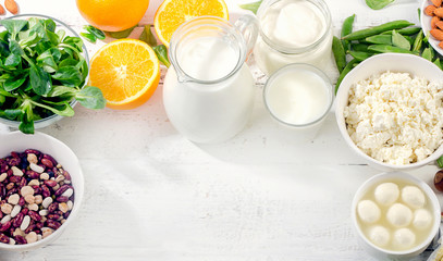Foods rich in calcium. Healthy eating.
