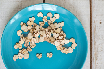 decorative hearts in a plate