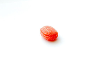 Close-up colorful hard candies isolated on a white background