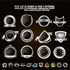 Set of Silver Shields and Badges.