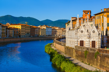 Downtown in Pisa Italy - obrazy, fototapety, plakaty