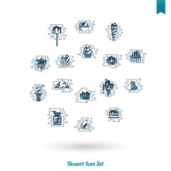 Obraz premium Dessert Icon Set in Modern Flat Design Style