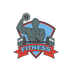 fitness logo with text space for your slogan / tagline, vector illustration