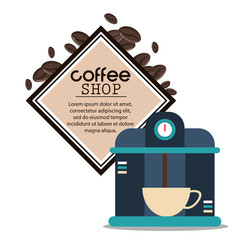 coffee shop machine cup hot beverage vector illustration eps 10
