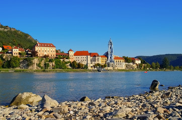 Duernstein in der Wachau - Duernstein and eiver Danube, Wachau in Austria