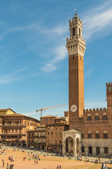 Fototapeta premium Siena, Italy is a world heritage site in Tuscany and the medieval city is also one of the nations most visited tourist attractions