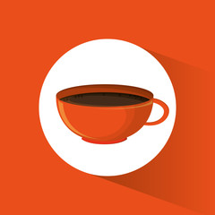 orange coffee cup hot drink vector illustration eps 10
