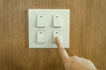 Finger press on light button