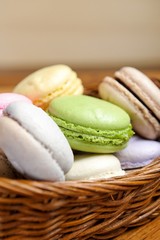 Sweet and colourful french macaroons 