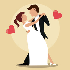 couple just married dancing vector illustration eps 10
