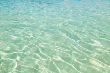 Reflections on a surface of a water in the sea.