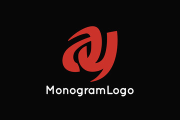Letter A and Y Monogram Logo Design Vector