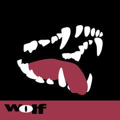 Naklejka premium wolf fangs vector illustration style Flat