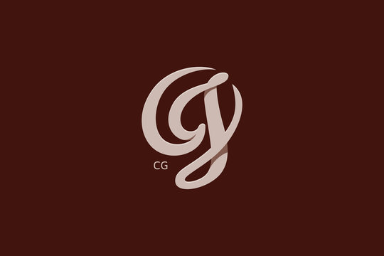 Letter C and G Monogram Logo Design Vector
