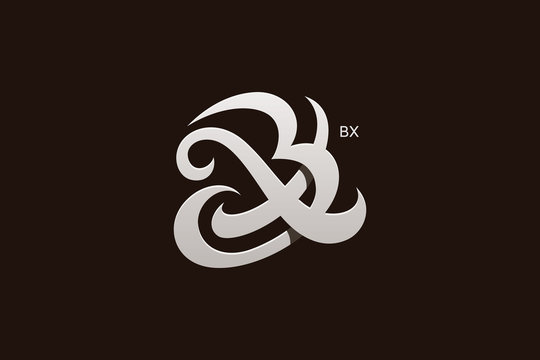 Letter B and X Monogram Logo Design Vector