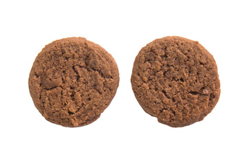 Chocolate chip cookie isolated on white background.