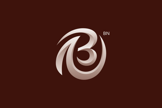 Letter B and N Monogram Logo Design Vector