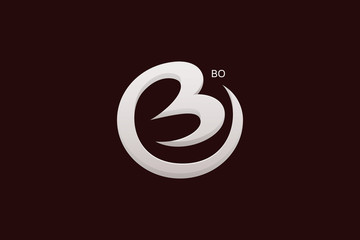Letter B and O or U Monogram Logo Design Vector