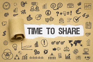 Time to Share / Papier mit Symbole