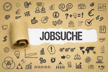 Jobsuche / Papier mit Symbole