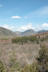 Paysage d'automne dans les Pyrénées audoises, Occitanie dans le sud de la France