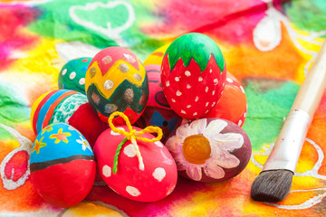 easter egg on colorful paper