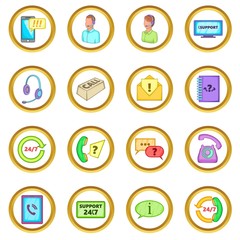 Fototapeta premium Call center vector set, cartoon style