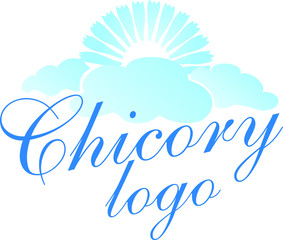 Cichorium intybus Chicory. Vector Illustration logo or icon template.