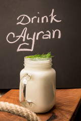A glass of Ayran made of yoghurt