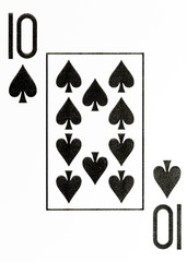 large index playing card 10 of spades