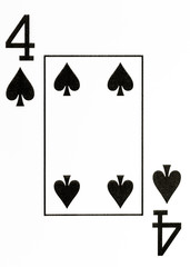 large index playing card 4 of spades