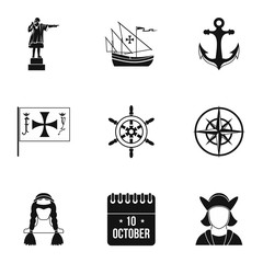 Geography icons set, simple style
