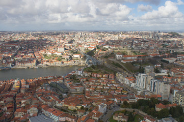 Fototapeta na wymiar aerial view of Porto