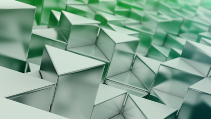 Green triangles background