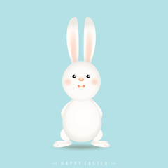 Fototapeta premium Happy easter background design. Happy easter cards with Easter bunnies. Vector illustration