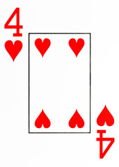 large index playing card 4 of hearts
