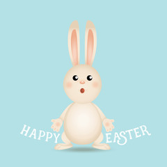 Fototapeta premium Happy easter background design. Happy easter cards with Easter bunnies. Vector illustration