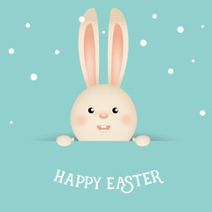 Fototapeta premium Happy easter background design. Happy easter cards with Easter bunnies. Vector illustration