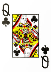 large index playing card queen of clubs