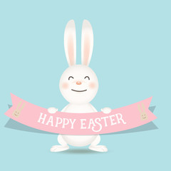 Happy easter background design. Happy easter cards with Easter bunnies. Vector illustration