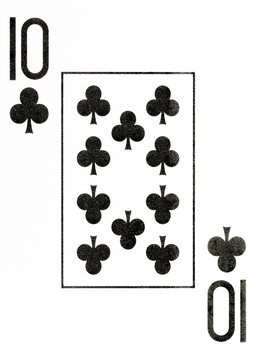 large index playing card 10 of clubs