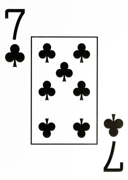 large index playing card 7 of clubs