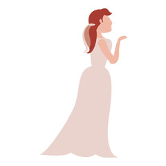 bride wedding standing pose vector illustration eps 10